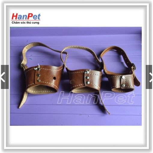 Rọ mõm chó bằng da viet nam có 4 size tùy thuộc kích cỡ chu vi mõm chó