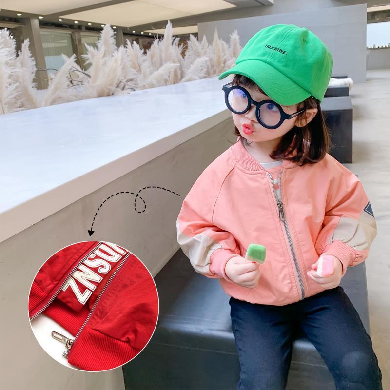 Áo Khoác Bóng Chày Bằng Cotton Màu Trơn Thời Trang Xuân Thu Hàn Quốc Cho Bé Gái