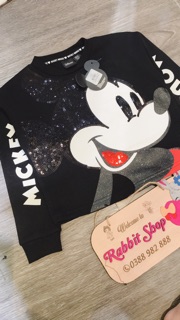 Áo nỉ đen Mickey Mouse lấp lánh