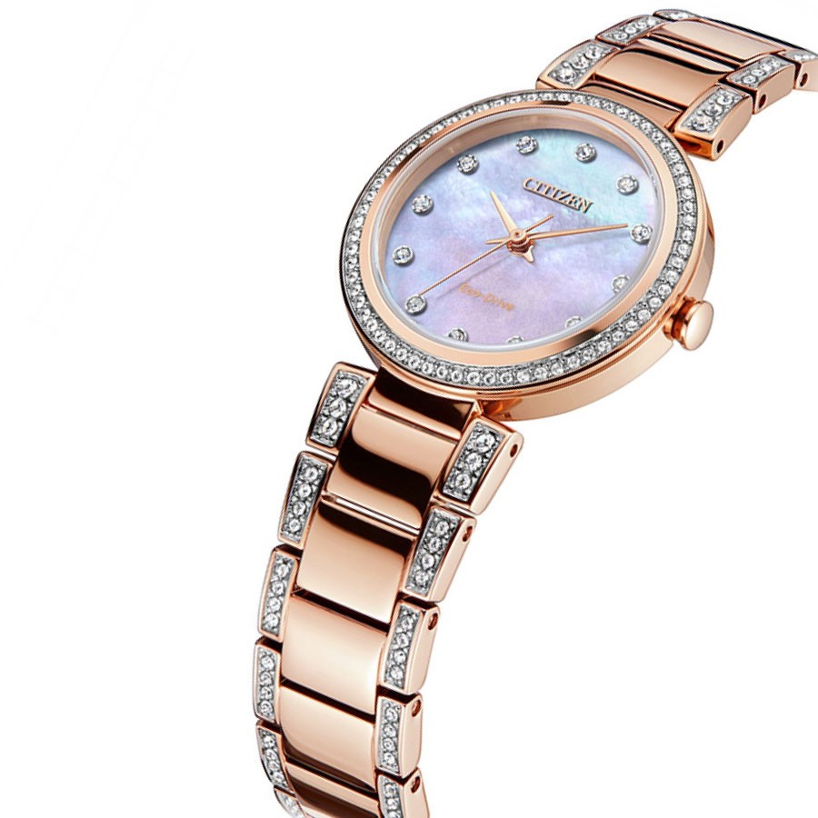 [Mã FARSBRT51 giảm 20K đơn 0 Đồng] Đồng Hồ Citizen Nữ Đính Đá Swarovski Dây Kim Loại Eco-Drive (Năng Lượng Ánh Sáng) EM0