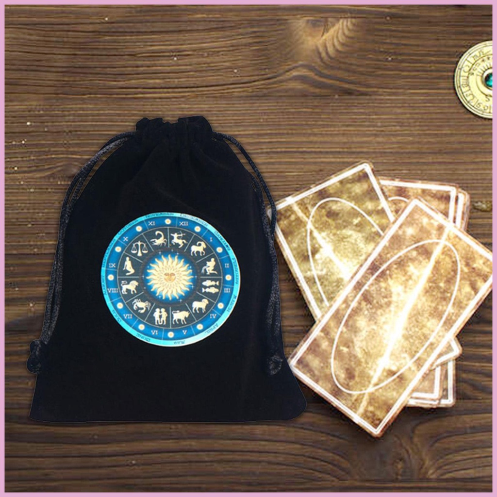 Túi Dây Rút mini Đựng Thẻ Đồ Chơi Trang Sức Màu Đen Bí Ẩn Thần Kỳ Dành Cho Gia Đình (Op)