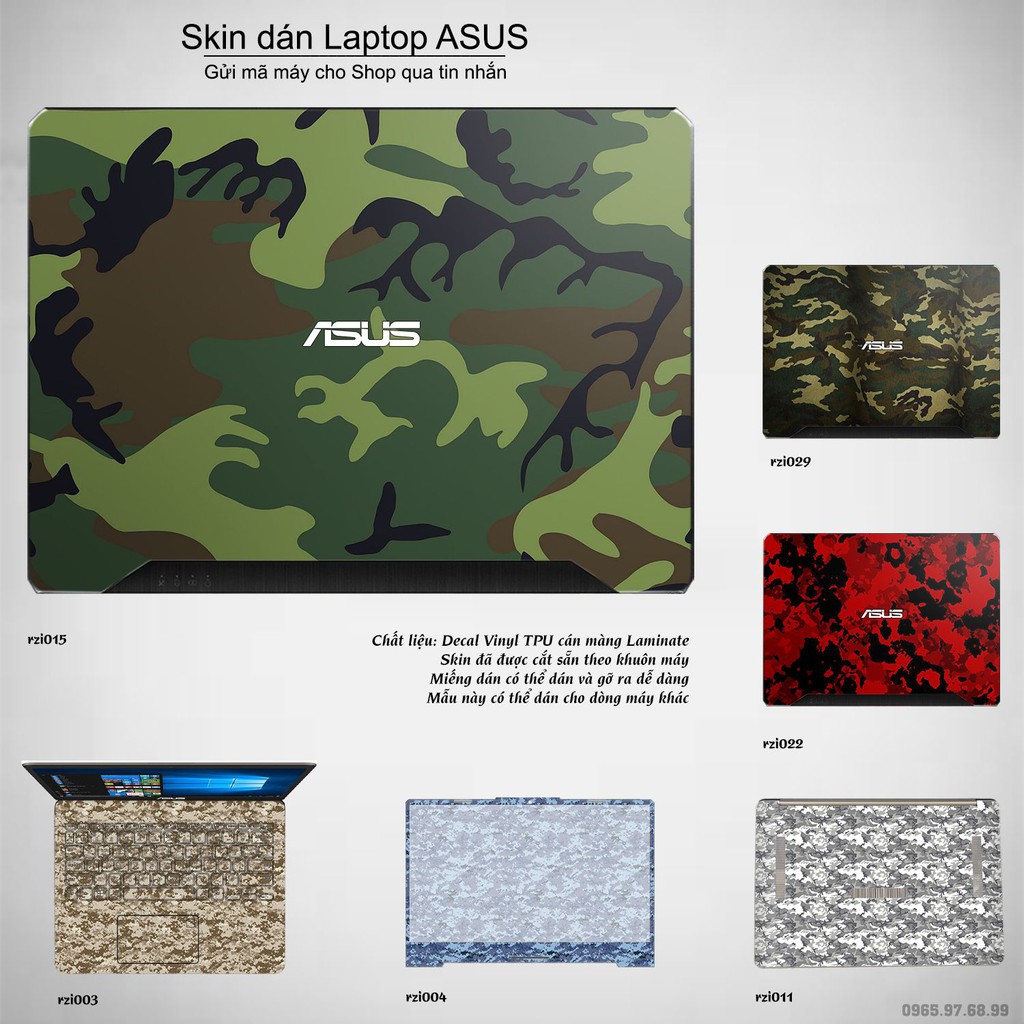 Skin dán Laptop Asus in hình rằn ri nhiều mẫu 2 (inbox mã máy cho Shop)