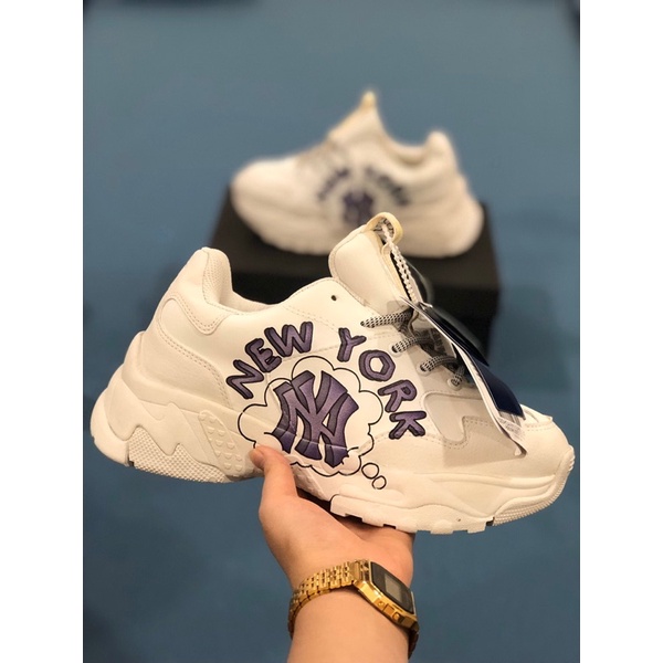 Giày Sneaker MLB Nam Nữ, Giày Boston, NY, LA Da Bò Đế 2 Lớp Tăng Chiều Cao Hàng Cao Cấp Full Box + Bill