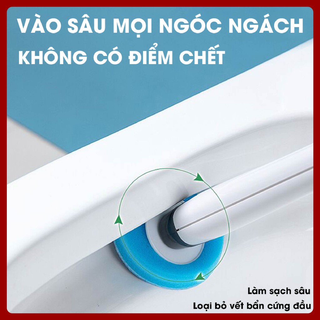 Cây chà bồn cầu đầu tròn dùng 1 lần vệ sinh nhà tắm đa năng Pulito