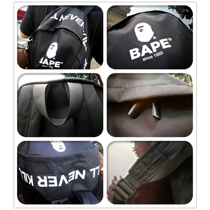 [Best Quality] Balo A Bathing Ape, Bape Backpack SS2019 chất liệu Canvas chống nước, Màu đen BapeVN