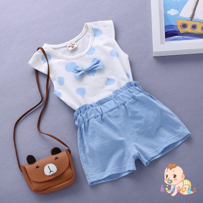 Bộ Áo Ba Lỗ + Quần Short Cotton In Hoạt Hình Cho Bé 0001
