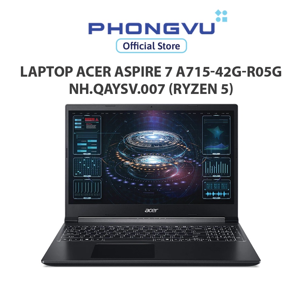 Laptop ACER Aspire 7 A715-42G-R05G (15.6&quot; FHD / Ryzen 5 5500U / 8GB / SSD 512GB ) - Bảo hành 12 tháng