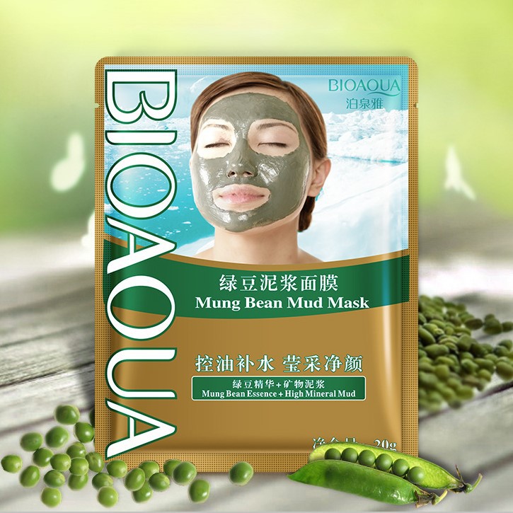 Mặt nạ bùn khoáng BIOAQUA dưỡng chất đậu xanh sáng da, căng da