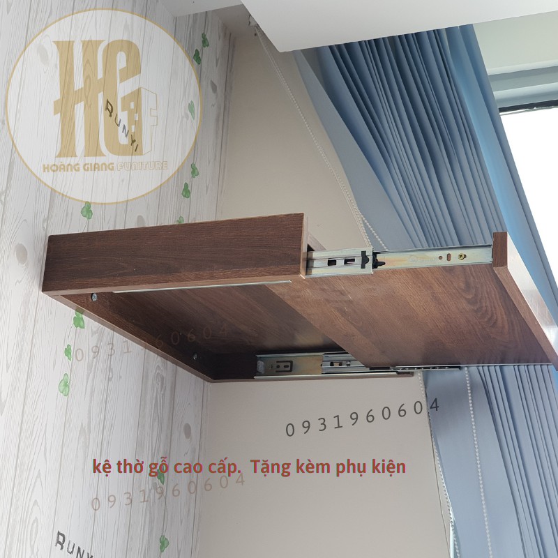 FREE SHIP- Kệ bàn thờ gỗ mdf phủ melamine, có ray kéo bằng thép 3 tầng chịu lực, kích thước:  D60XS35XC10