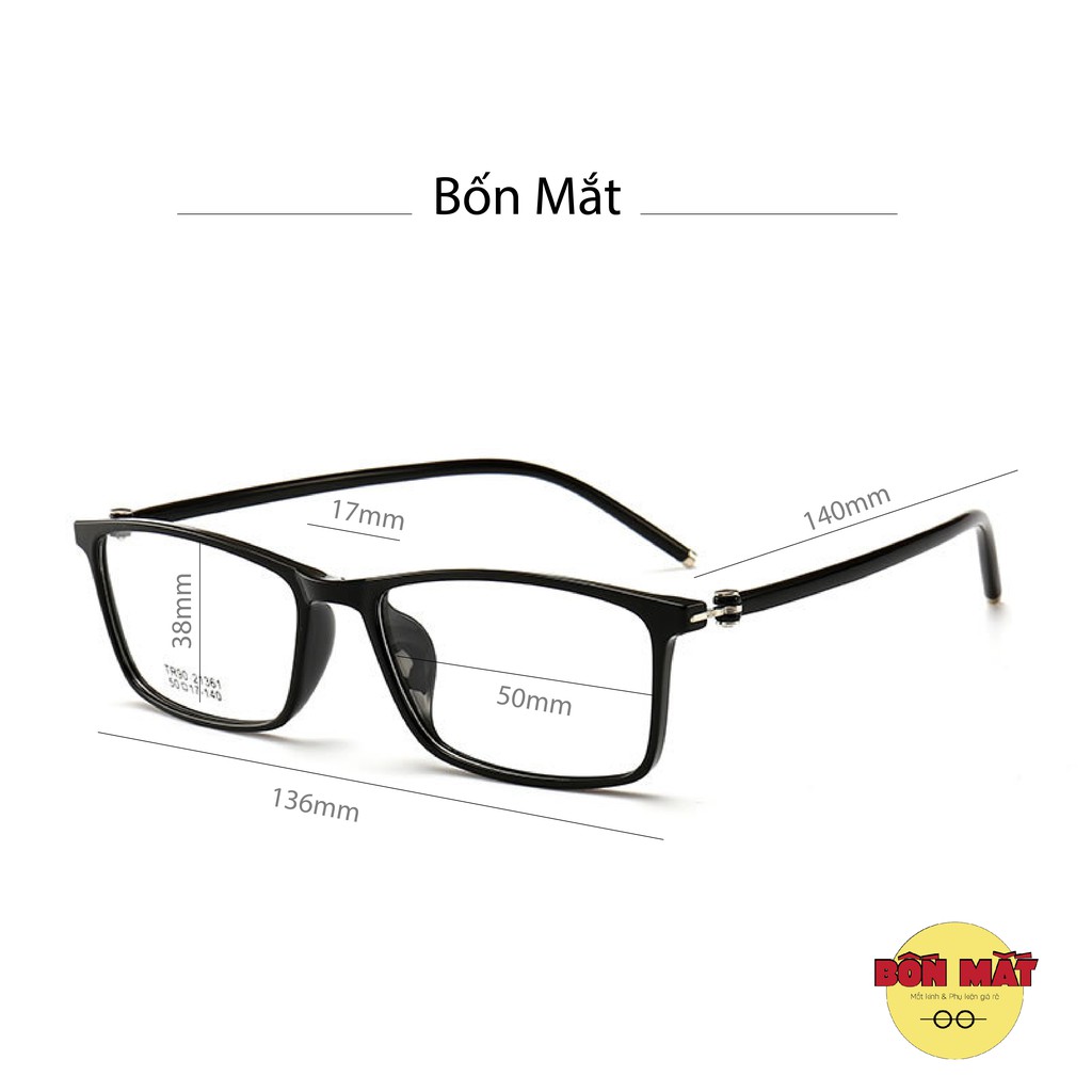 Gọng kính vuông dẻo Hàn Quốc 21361 (Tặng Kèm Hộp Khăn) | BigBuy360 - bigbuy360.vn