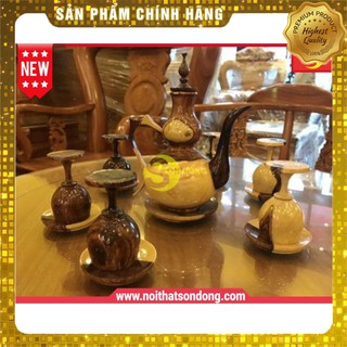 [Mỹ Nghệ Đồng Kỵ] Bộ ly rượu gỗ cẩm lai