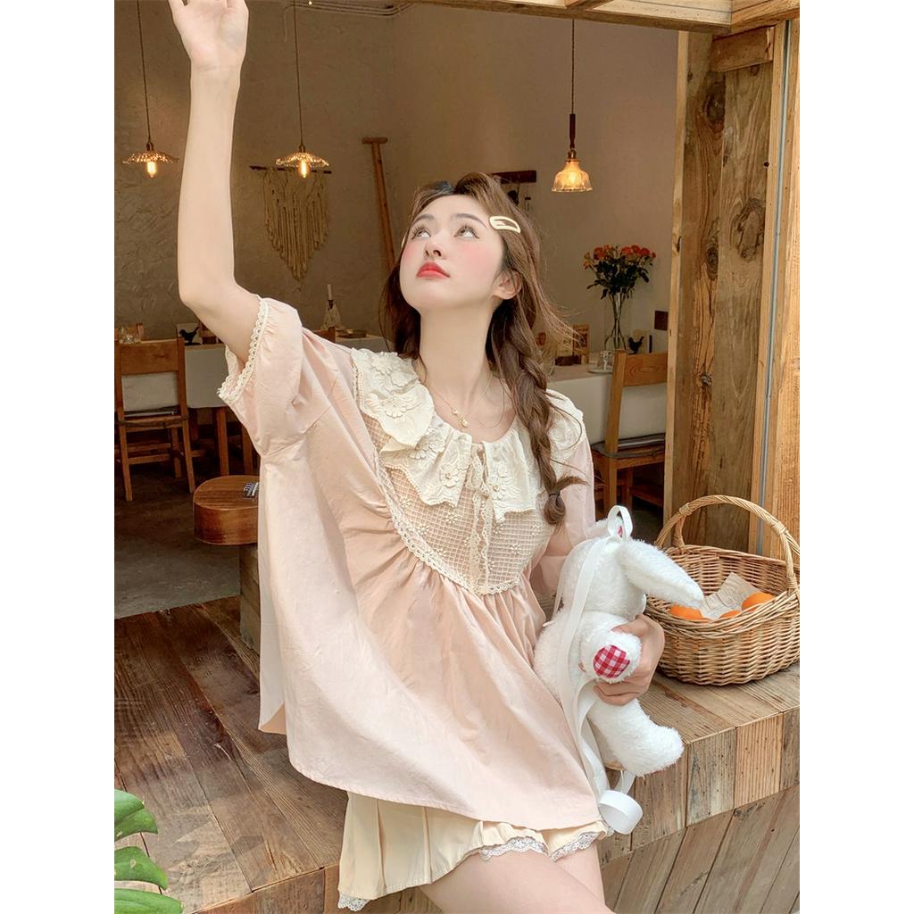 Áo Sơ Mi Ba Chiều Dáng Rộng Thêu Ba Chiều Phong Cách Hàn Quốc Kiểu Mới 63224