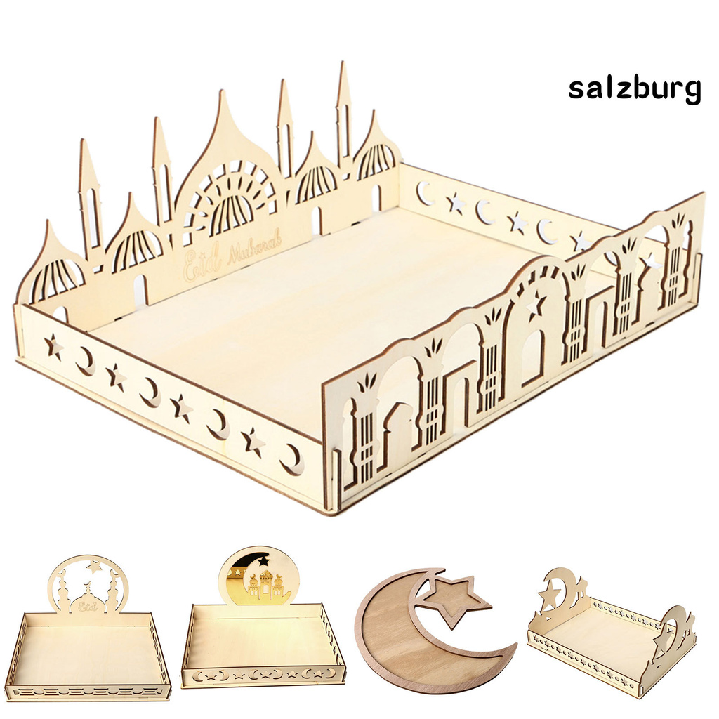 Khay Gỗ Hình Chữ Nhật Thiết Kế Đục Lỗ Trang Trí Nhà Cửa Diy