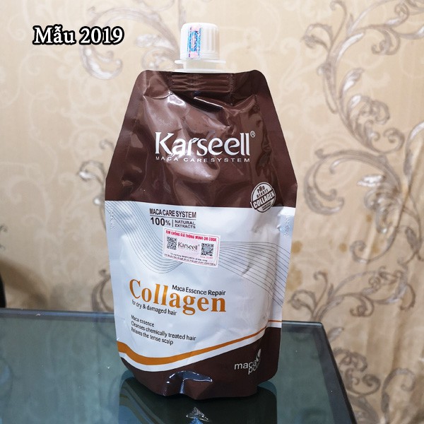 Hấp dầu Karseell Collagen Maca Power 500ml phục hồi tóc hư tổn nặng, tóc nát, hàng công ty