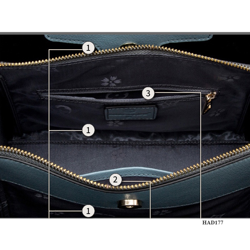 Samdo: Balo kiêm túi xách nữ da thật cao cấp  - Chính hãng Huada - dập vân sang trọng công sở đi chơi đi làm HAD177