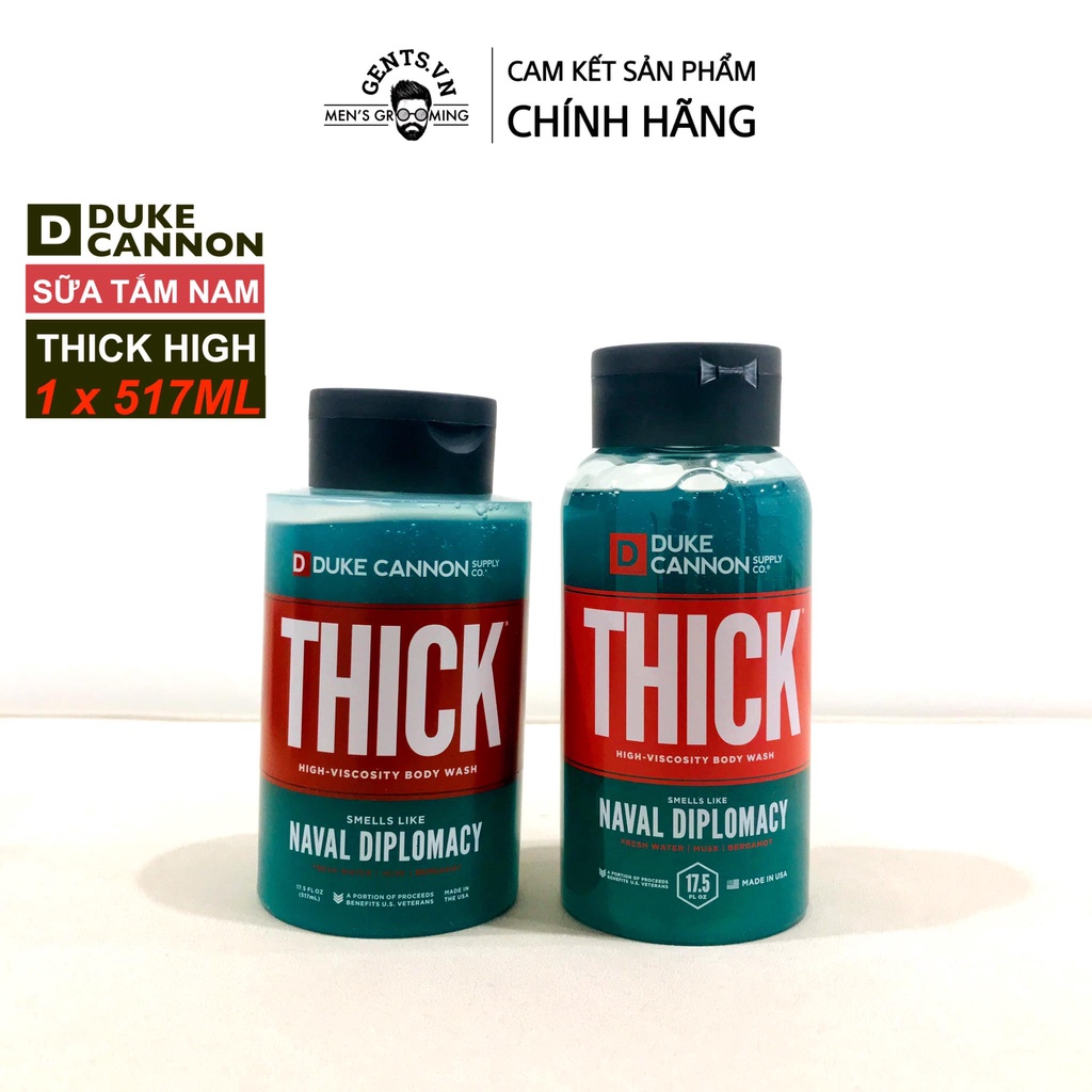 Sữa tắm cho nam Duke Cannon Thick High Naval Supremacy 517ml - làm sạch sâu hơn với mùi hương nam tính