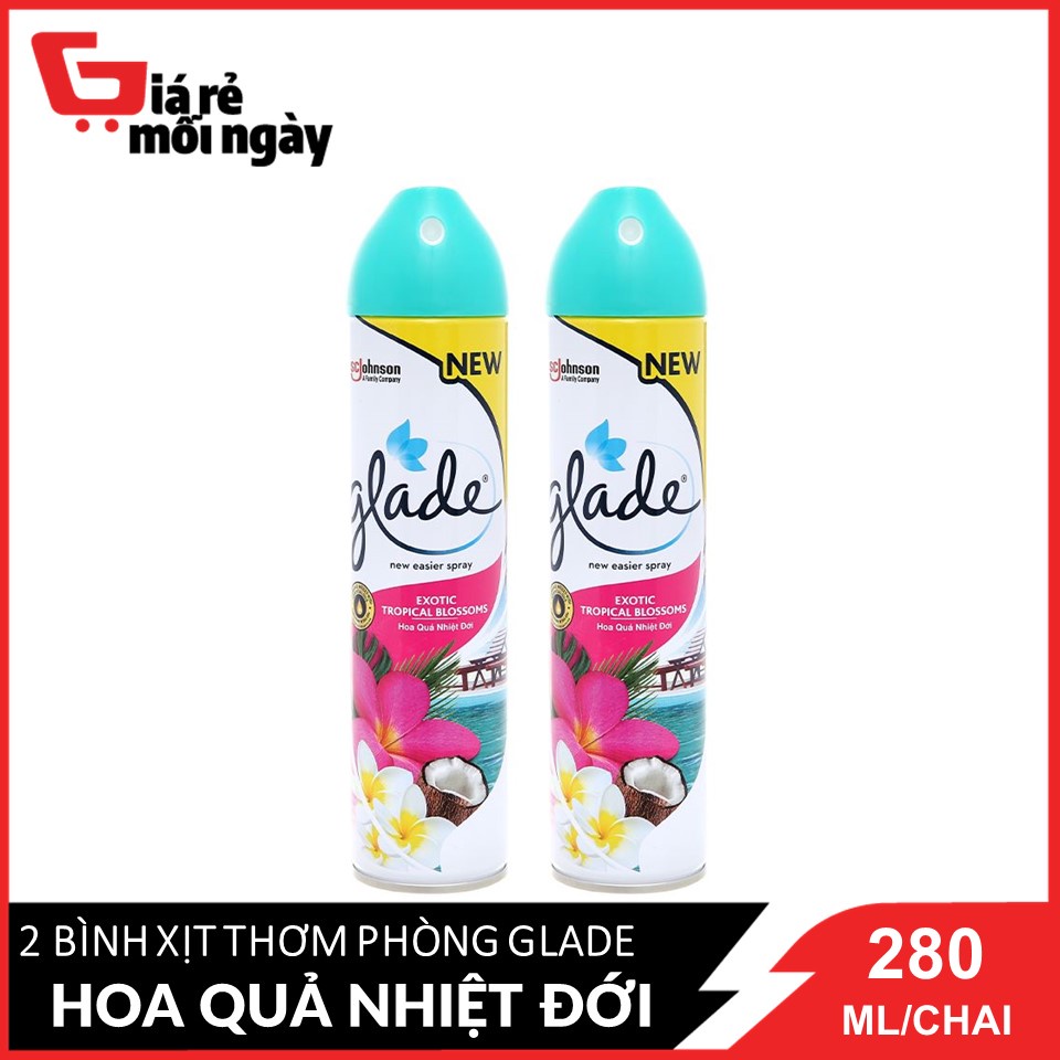 Combo 2 Chai Bình Xịt Thơm Phòng Glade Nature Hoa Quả Nhiệt Đới 280gx2