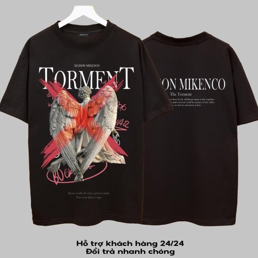 Áo thun tay lỡ MIKENCO, Áo thun unisex nam nữ from rộng oversize chất liệu cotton - Mỹ Tú Store