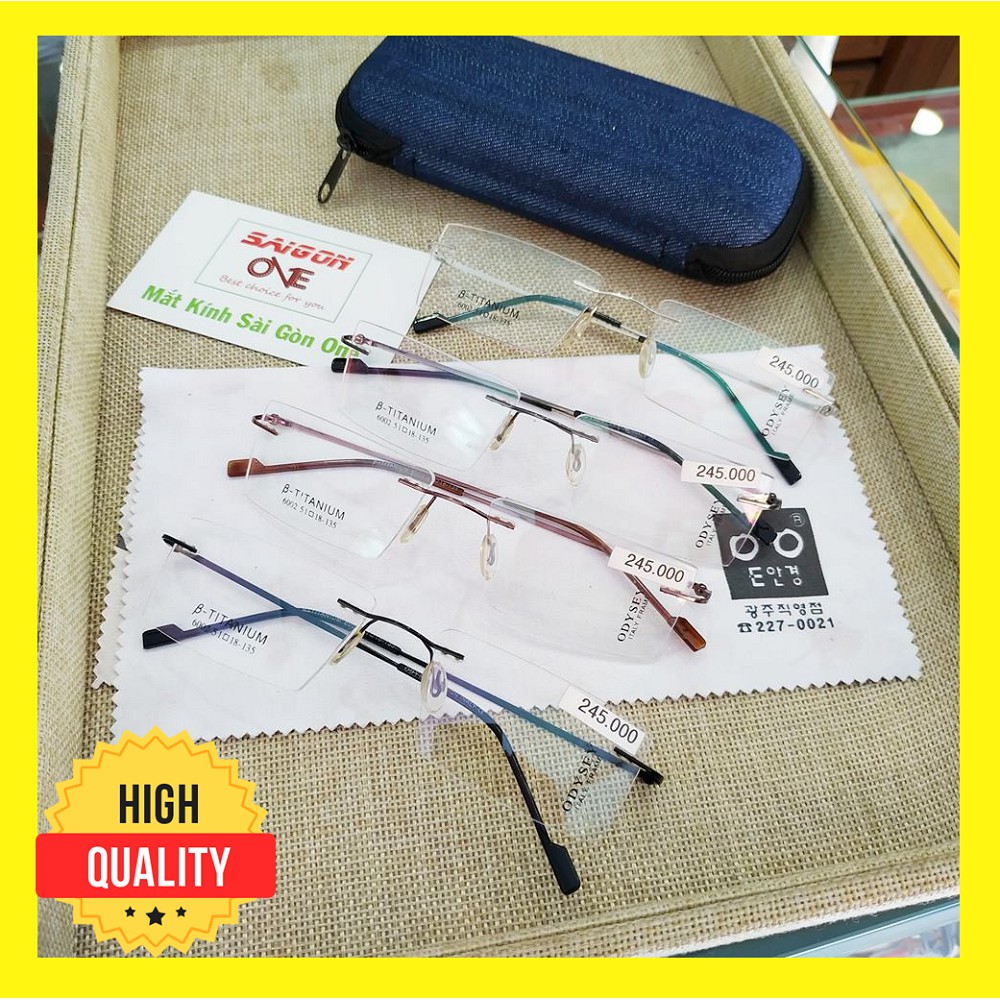 Gọng Kính Cận Khoan Siêu Mảnh + Kèm Hộp Khăn