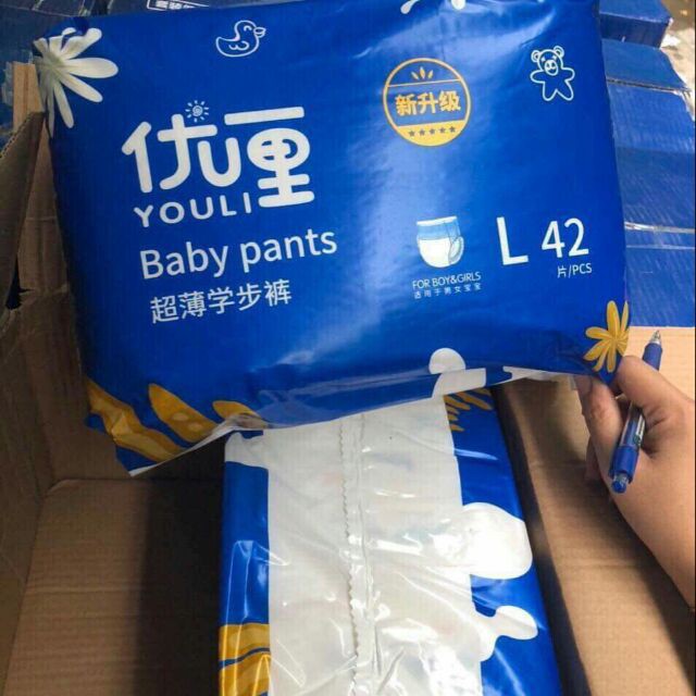 [ Sập giá] Bỉm Quần/ Tã Dán YOULI BABY PANTS Size S112/M96/M88/L84/XL80/XXL72/XXXL68