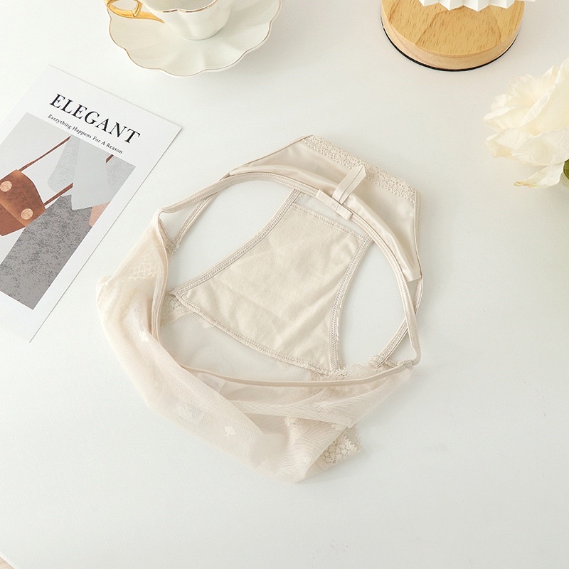 Quần Lót Lụa Phối Ren Lưới Cạp Dây Sexy Mỏng Mát Hàng Cao Cấp-Kho Sỉ Mai Xuân
