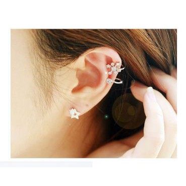 Hoa tai kẹp vành một bên - Kiểu hoa đá