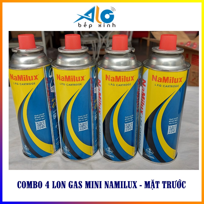 Bộ 4 Bình dùng Cho Bếp Gas Mini, Bếp Gas Du Lịch, Hàng Nguyên Đai, Vỏ Bình Chắc Chắn - Alo Bếp Xinh