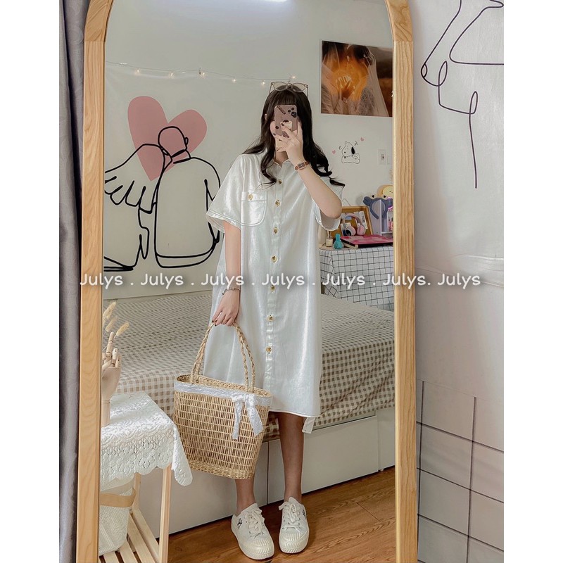 [Mã FATHANG5 giảm 10K đơn 50K] Váy sơ mi linen (ảnh thật shop chụp kèm video) | BigBuy360 - bigbuy360.vn