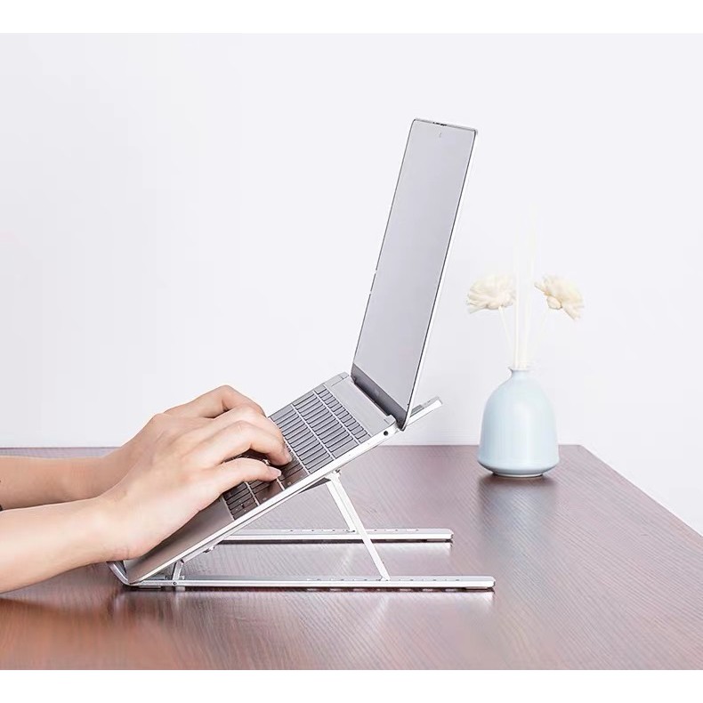 Giá đỡ laptop stand nhôm hỗ trợ tản nhiệt có thể gấp gọn chỉnh độ cao để laptop ipad macbook surface