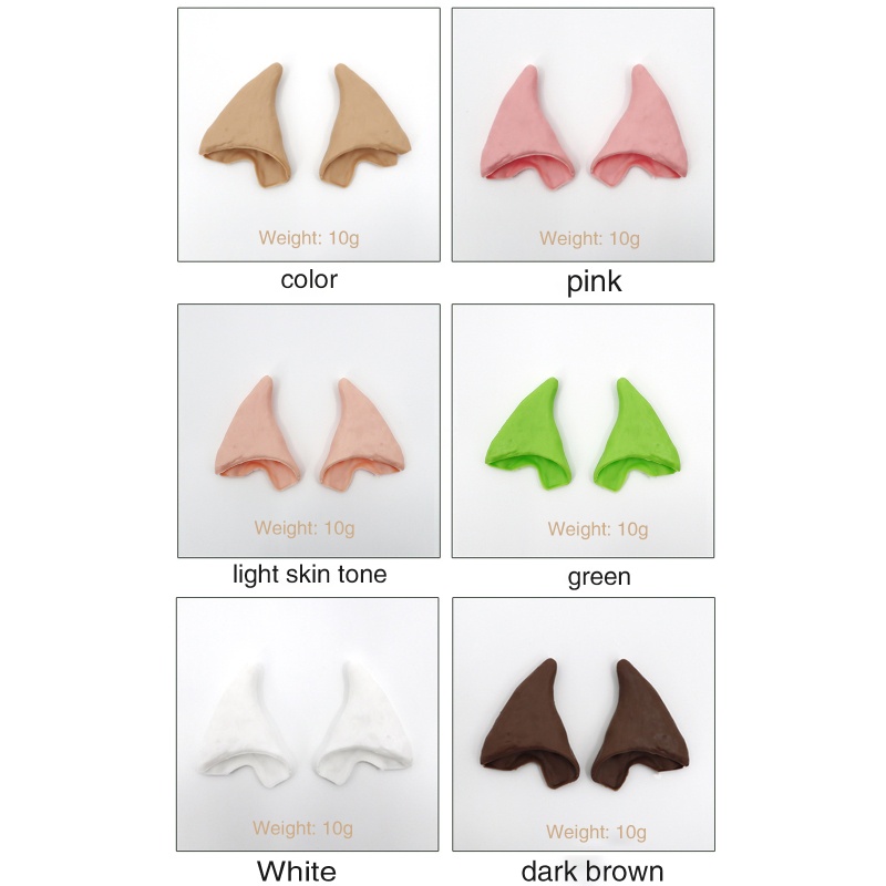 1 Cặp Tai Yêu Tinh Giả Bằng Latex Dễ Thương Dùng Làm Đạo Cụ Chụp Ảnh Dịp Halloween