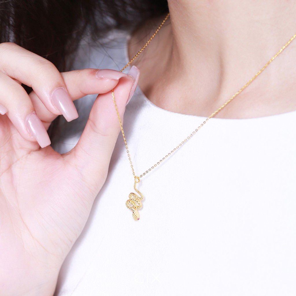 Dây chuyền bạc mạ vàng mặt dây rắn xoắn đuôi đẹp bí ẩn Gix Jewel DC11
