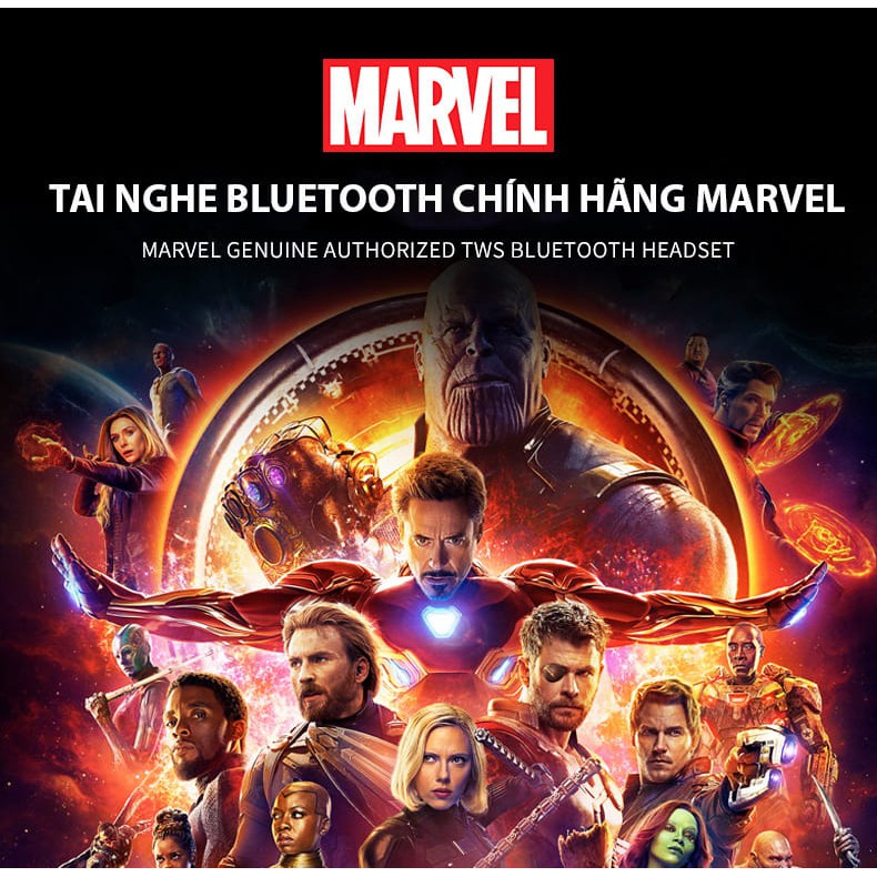 Tai nghe Bluetooth siêu anh hùng TM09 - Chính Hãng từ MARVEL - Âm thanh tuyệt đỉnh - Mic siêu nhạy