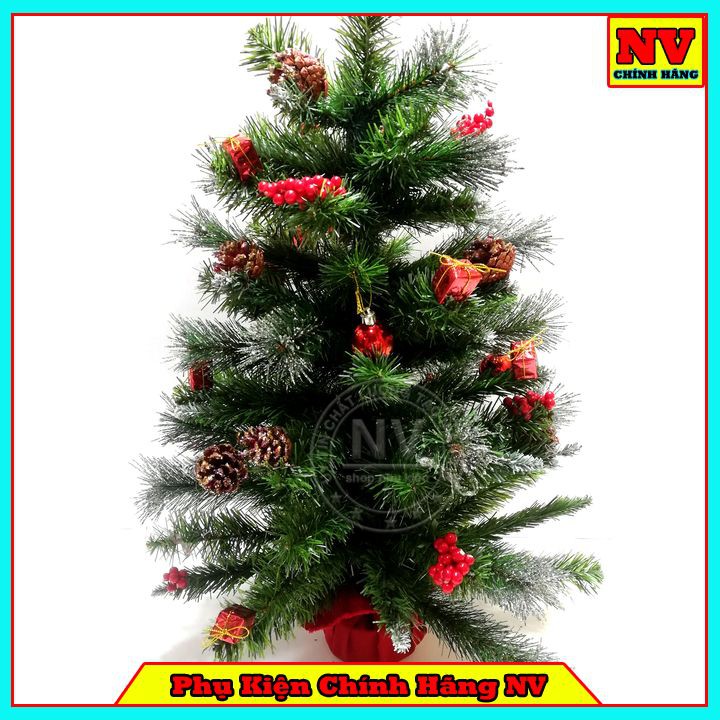 Cây Thông Noel Mini Để Bàn Phủ Tuyết Tặng Kèm Trái Thông Quả Châu Và Ngôi Sao Trang Trí