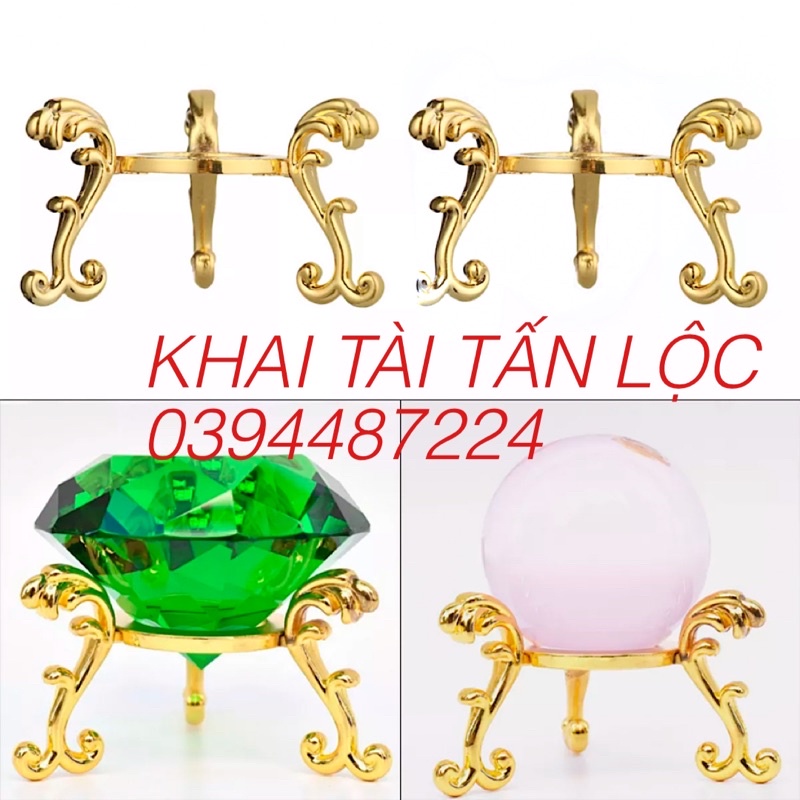 Đế đỡ , giá đỡ quả cầu , đá phong thủy bằng kim loại sang trọng