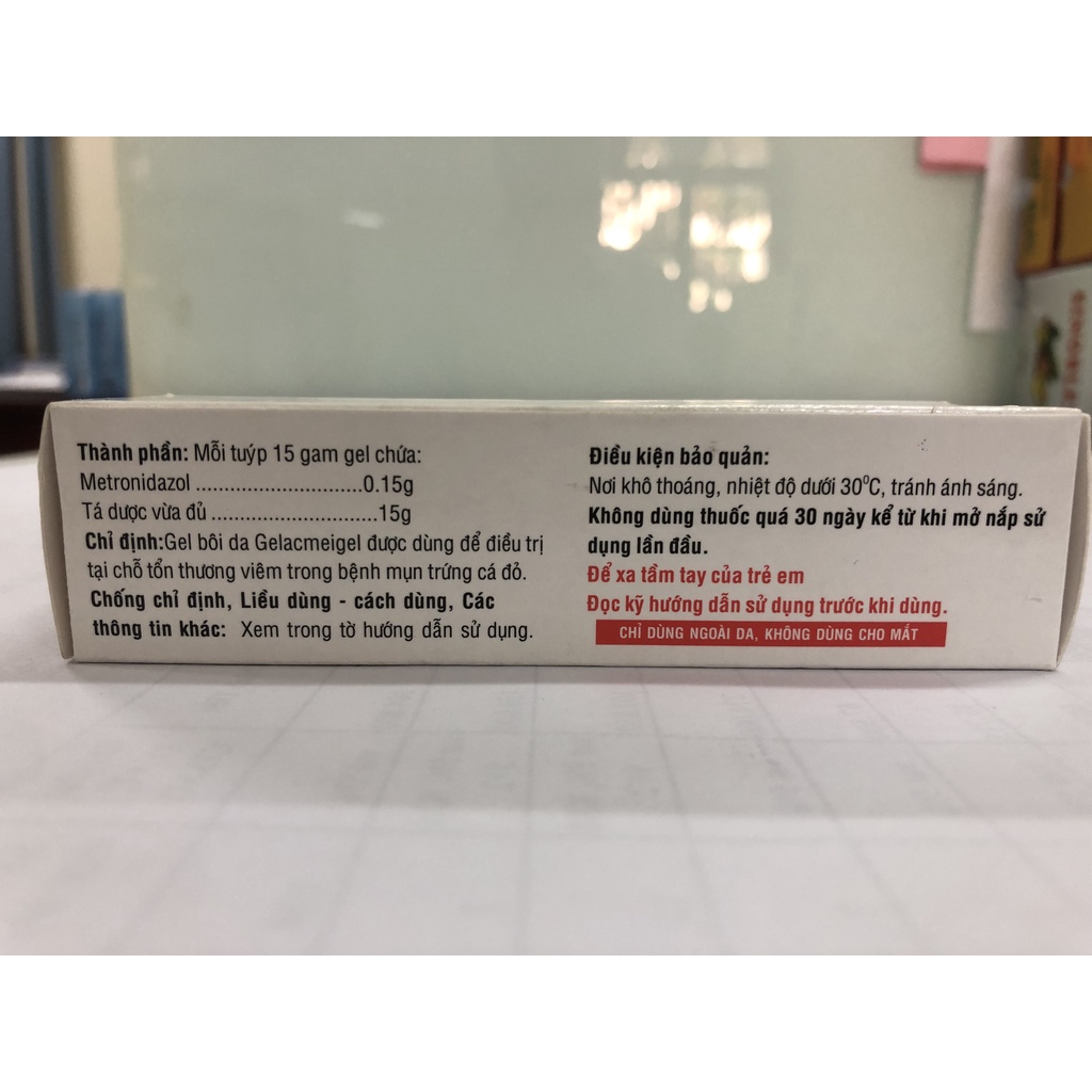 Gel bôi da GELACMEIGEL - 15g - Mụn viêm, mụn mủ, mụn trứng cá