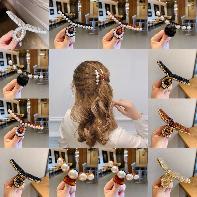 Kẹp tóc đính ngọc trai phong cách Hàn Quốc thời trang sang trọng cho nữ