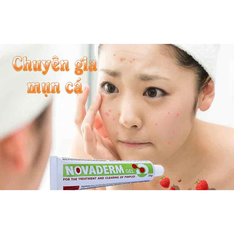 Gel Mụn Trứng Cá Thâm Ẩn Bọc Thịt Đầu Trắng Đen Sau Lưng Novaderm 25g