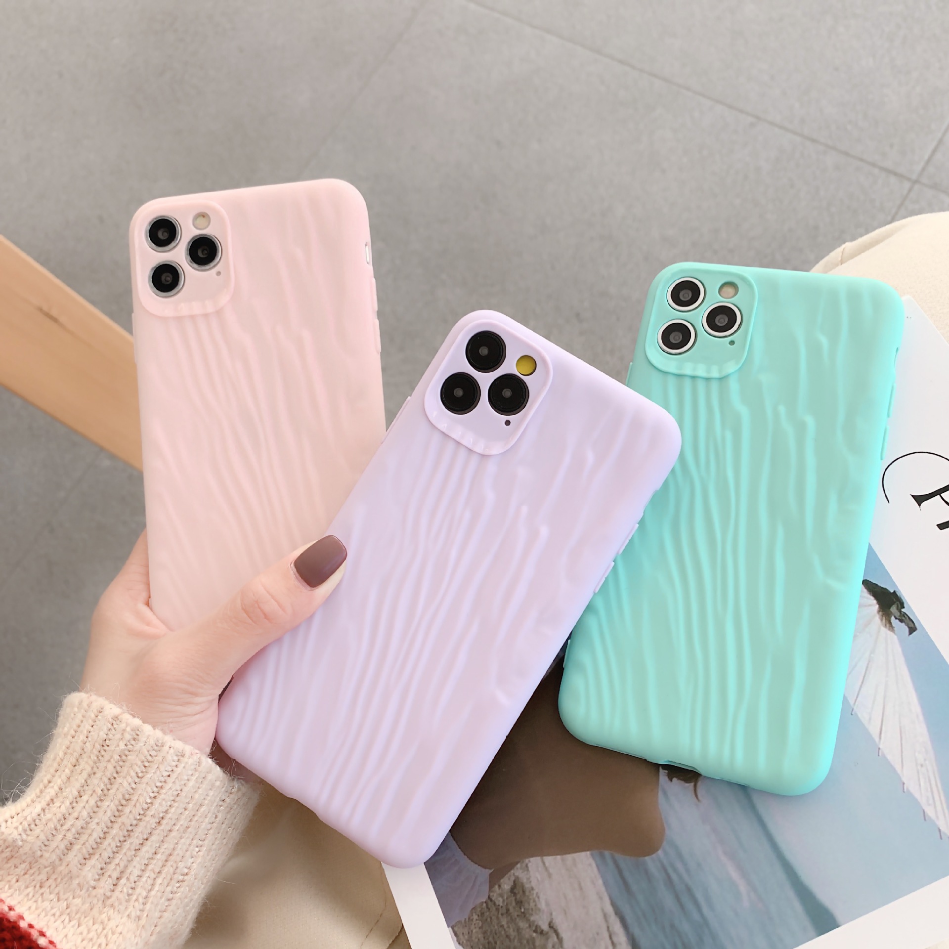 Ốp điện thoại TPU mềm bảo vệ bao phủ toàn diện họa tiết cát chảy đơn giản cho iPhone 11 Pro Max XS X XR 6 7 8 Plus SE | BigBuy360 - bigbuy360.vn