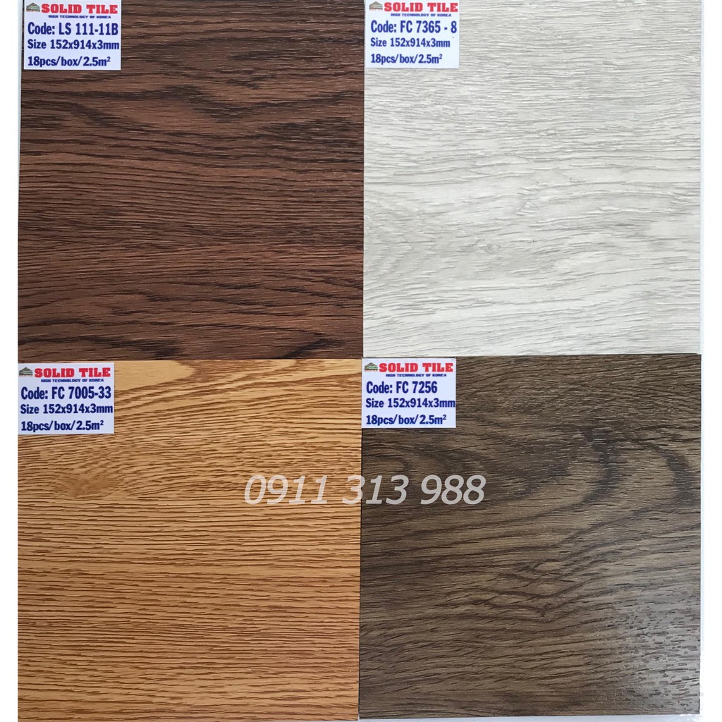 Sàn nhựa vân gỗ SOLID TILE  dày 3mm