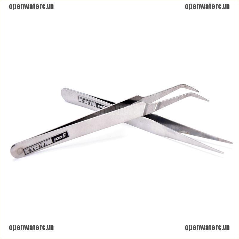 Set 2 nhíp inox gắp lông mi/ trang trí móng nghệ thuật độc đáo
