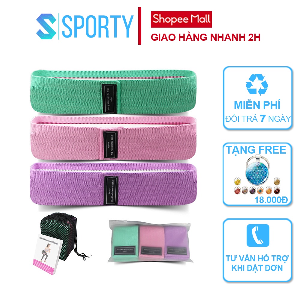 Dây kháng lực tập gym MiniBand bộ 3 dây kháng lực Sporty store tập mông, tập yoga