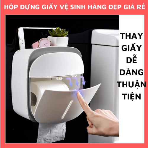 Hộp đựng giấy vệ sinh kín nước tuyệt đối hàng đẹp giá rẻ có bệ và ngăn để đồ dùng