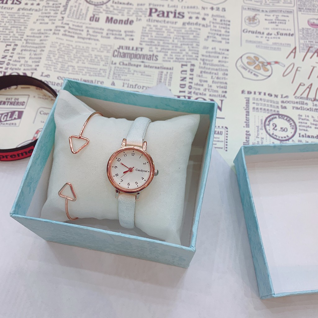 ĐỒNG HỒ NỮ CANDY CAT DÂY DA MẶT SỐ PHONG CÁCH HÀN QUỐC | BigBuy360 - bigbuy360.vn