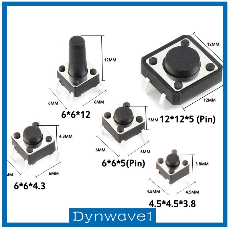 Bộ Công Tắc Micro Nhấn 125pc Cho Điện Tử Dynwave1