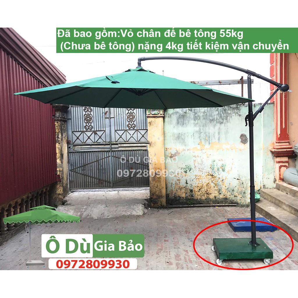 Ô Dù Lệch Tâm Tròn 3M-Chỉnh Được Góc Nghiêng 360 độ-Sản Phẩm Nhập Khẩu Cao Cấp -BH 1 Năm (Đã bao gồm chân đế)