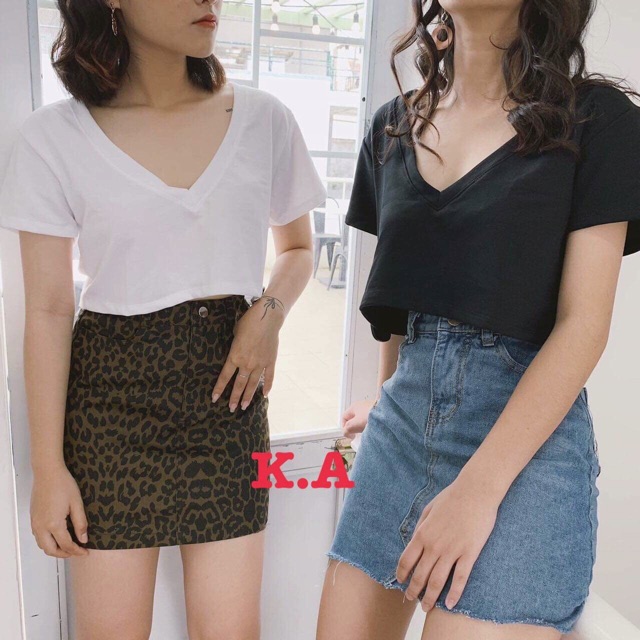 Áo crt cổ tim cộc tay KAV728