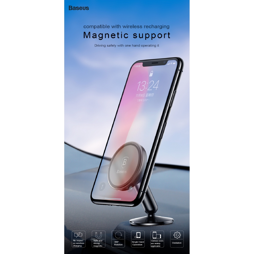 Giá Đỡ Điện Thoại Có Nam Châm Hiệu Baseus Cho Iphone Samsung S10 Huawei P30 Pro