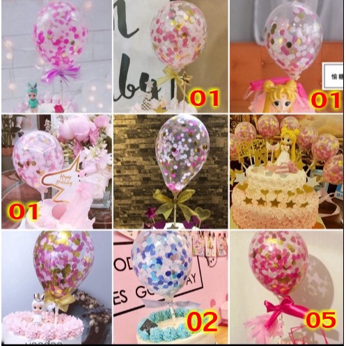 Phụ kiện trang trí bánh kem kèm hộp giấy