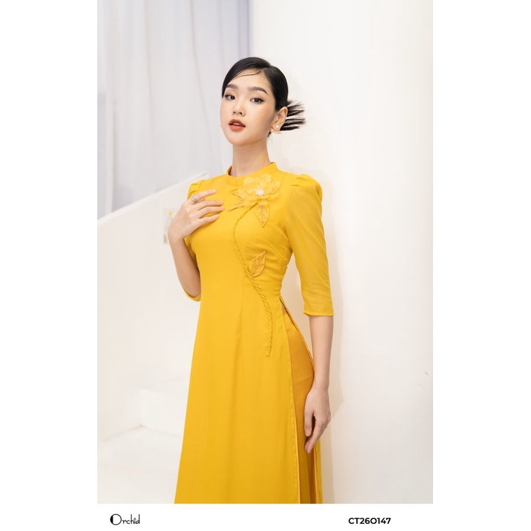 Áo Dài Cách Tân Tay Lỡ, Chất Vải Nhũ Vàng Cao Cấp - CT26O147