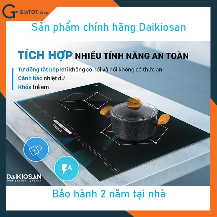 Bếp từ đôi cao cấp Daikiosan DKT-200002 chính hãng